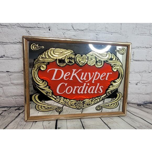 Vintage Framed DeKuyper Cordials Bar Mirror - Picture 2 of 6